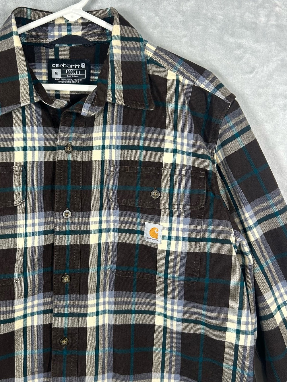 Carhartt | Loose Fit Heavyweight Flannel Shirt | Plaid Workwear | Mens Medium